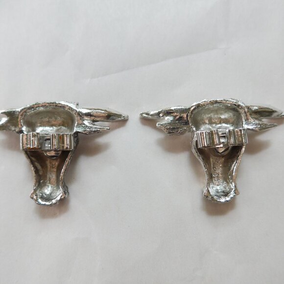 Set of two longhorn bull silver tone bolos - Picture 7 of 10